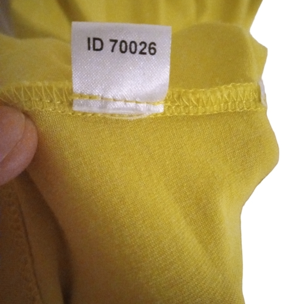 Casual Dress Loft Yellow Ruched Trim Neckline Elastic Waistband Midi Summer S - Picture 10 of 10